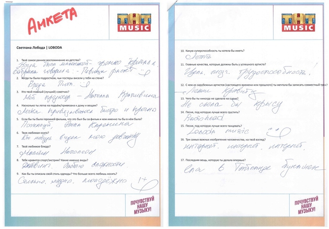 Анкета: Светлана Лобода