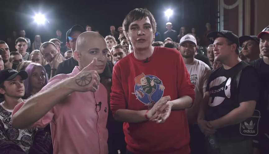 Баттл Oxxxymiron’a и Славы КПСС Фото: кадр YouTube