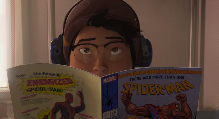 Кадр из трейлера к фильму «Человек-паук: Через вселенные»