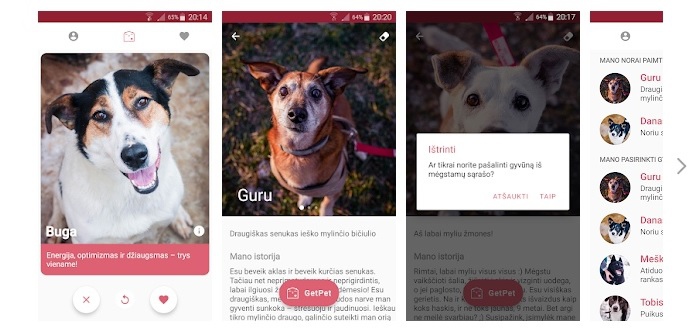 Скрины приложения GetPet