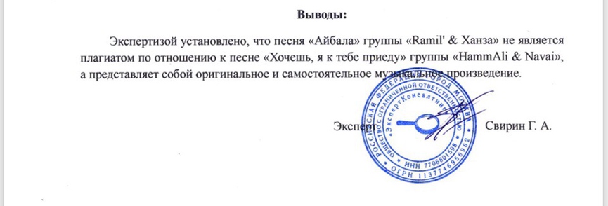 Заключение музыкальной экспертизы