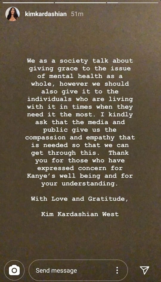 Ким Кардашьян прокомментировала поведение Канье Уэста