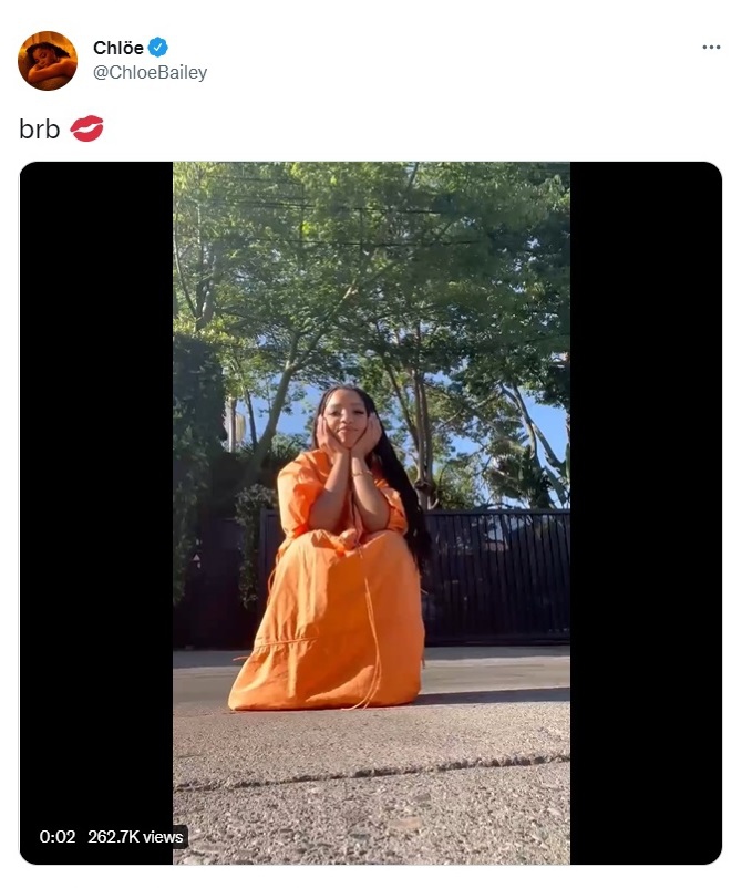 Пост Хлои Бэйли в соцсетях